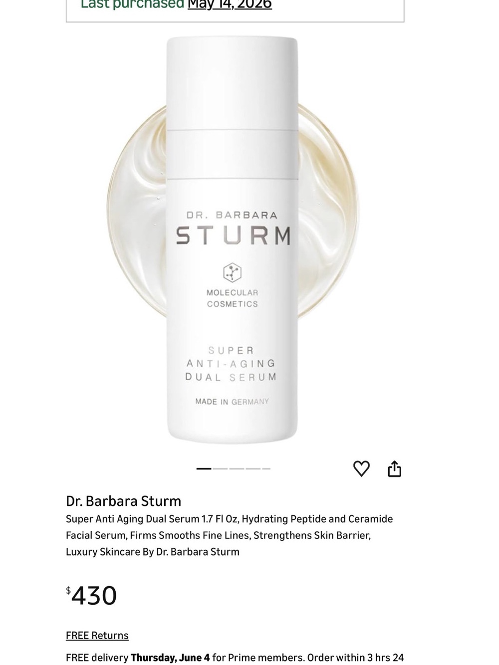 Dr. Barbara Sturm Super Anti-Aging Dual Serum — White with Pearl Accent